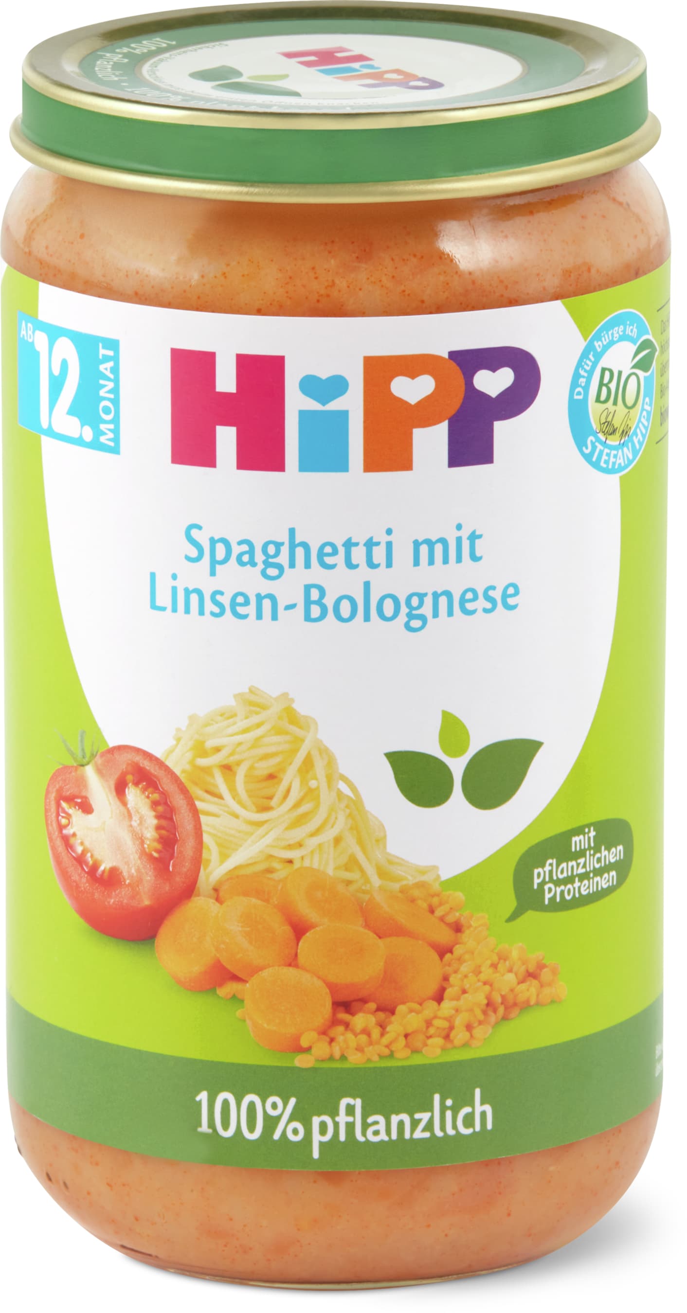 Hipp Spaghettis à la bolognaise de lentilles Bio, à partir du 12e mois 160g